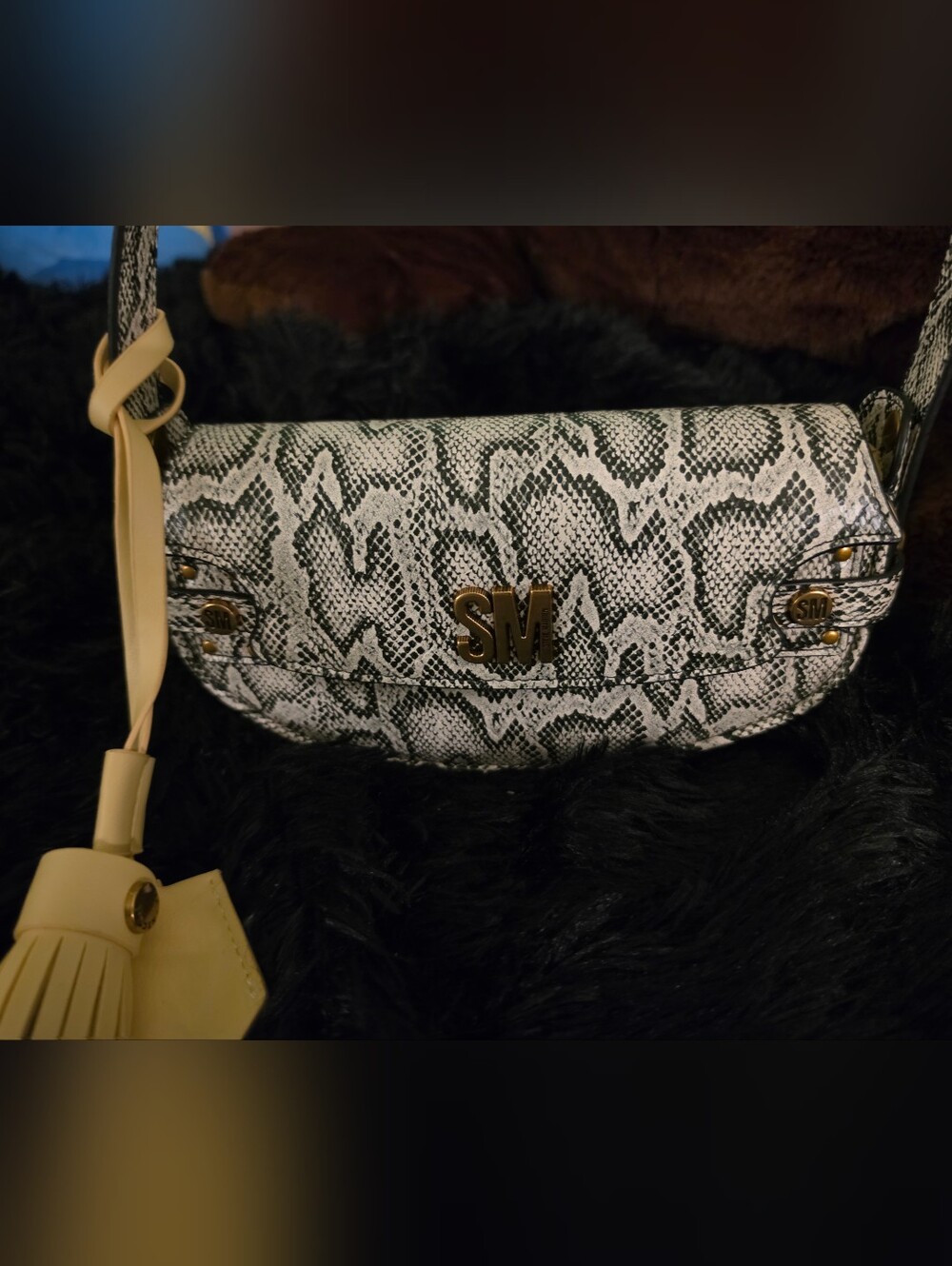 steve madden snake skin print shoulder bag